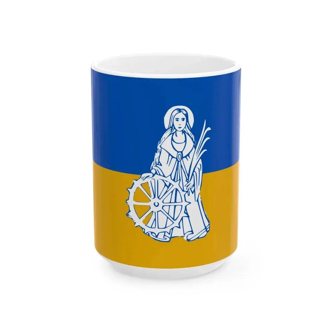 Wachtebeke vlag (Belgium) White Coffee Mug 15oz - Go Mug Yourself