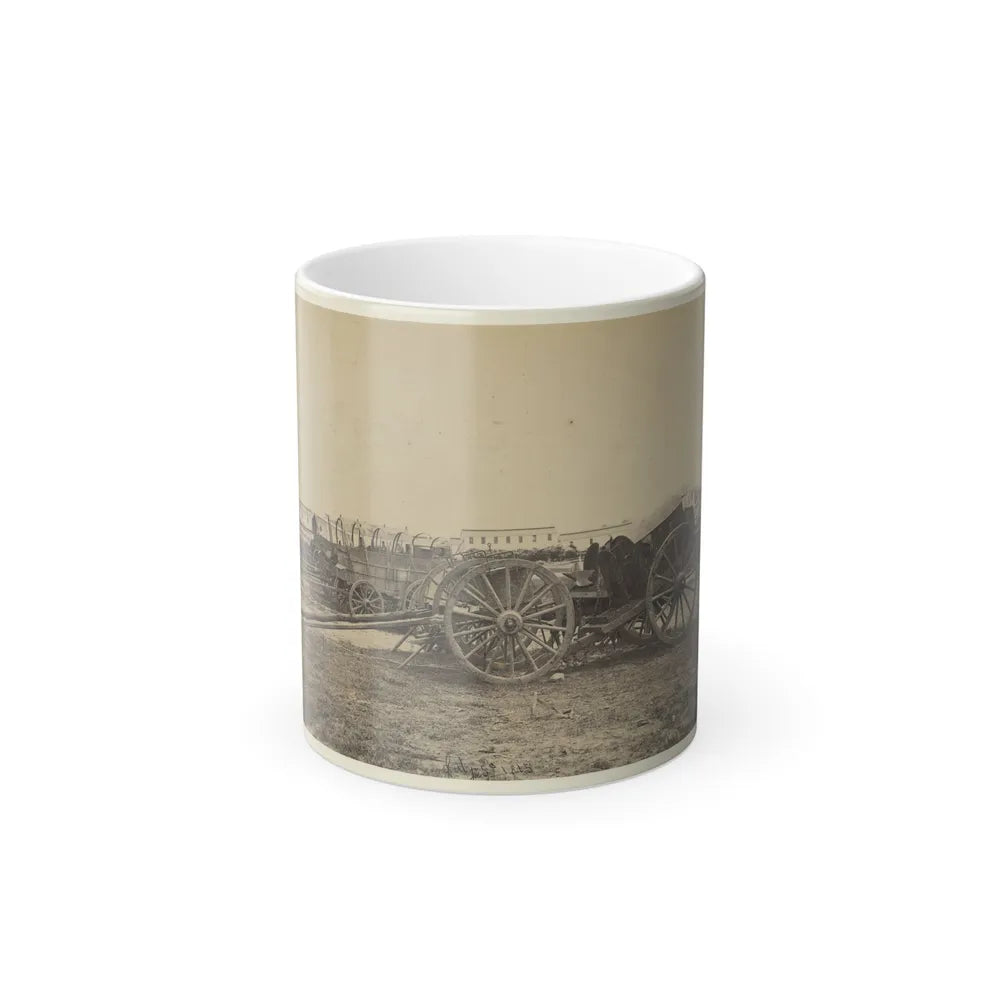 Wagons With Caisson in Foreground, Probably at a Civil War Military Camp (U.S. Civil War) Color Changing Coffee Mug 11oz-11oz-Go Mug Yourself