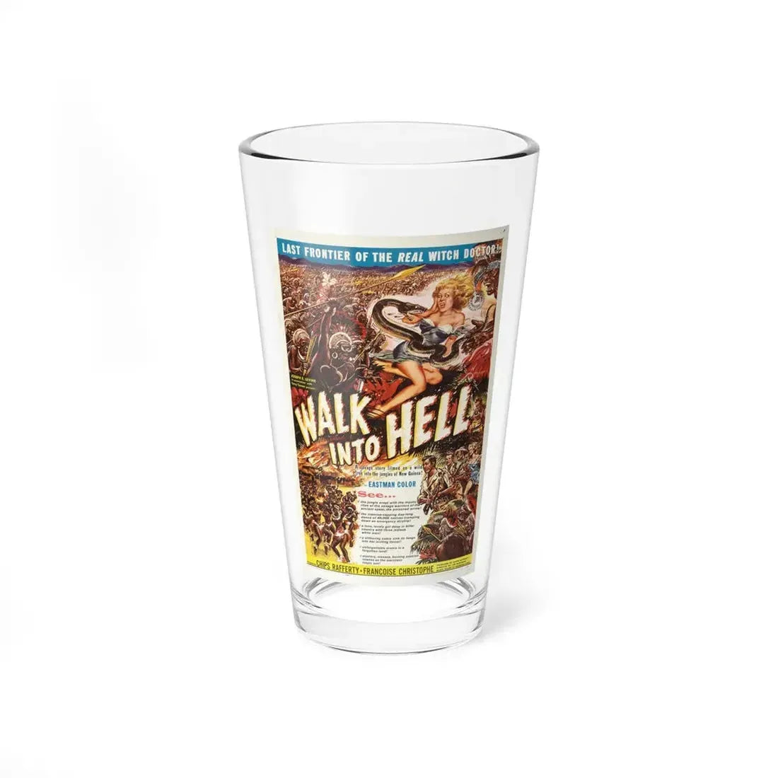 WALK INTO HELL 1956 Movie Poster - Pint Glass 16oz 16oz - Go Mug Yourself