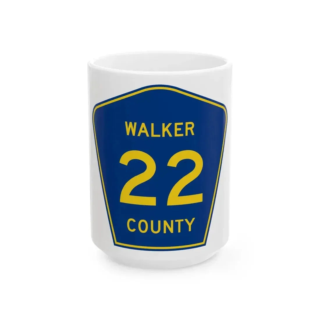 Walker County Route 22 AL (Alabama) (Road Sign) White Coffee Mug 15oz - Go Mug Yourself