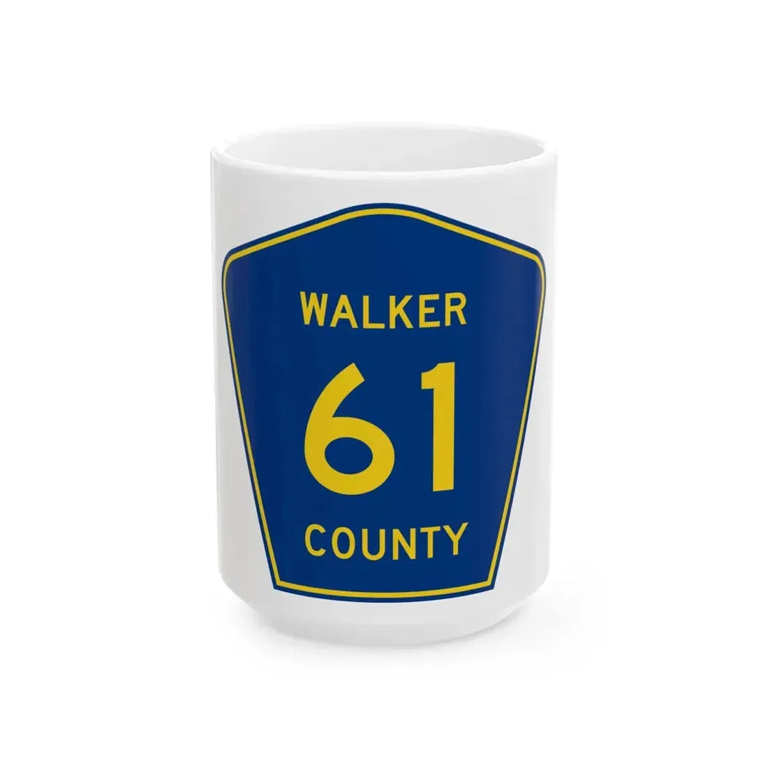 Walker County Route 61 AL (Alabama) (Road Sign) White Coffee Mug 15oz - Go Mug Yourself