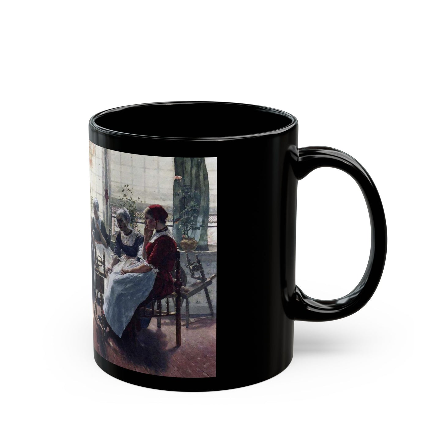 Walter MacEwen (1858-1943) The Ghost Story - Black Coffee Mug-Go Mug Yourself