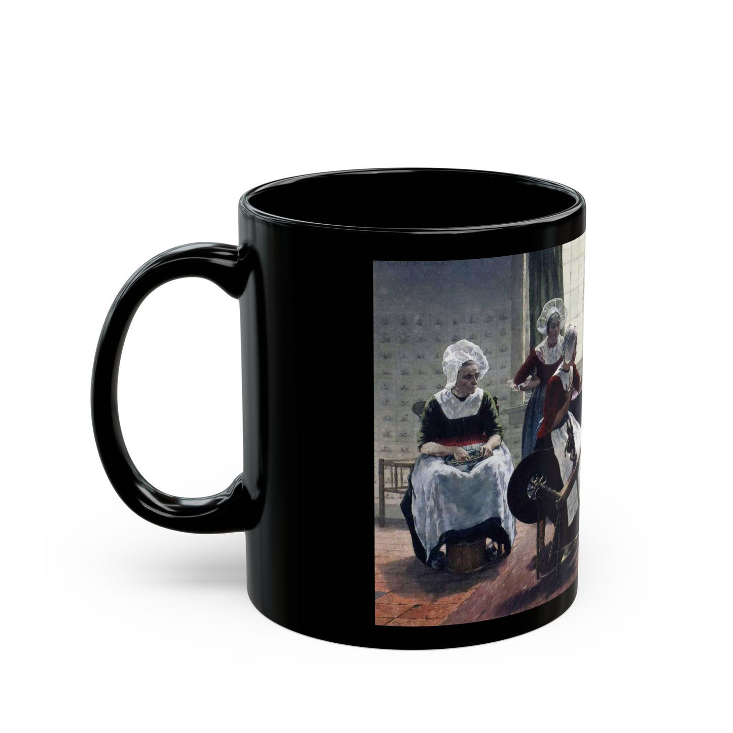Walter MacEwen (1858-1943) The Ghost Story - Black Coffee Mug-Go Mug Yourself
