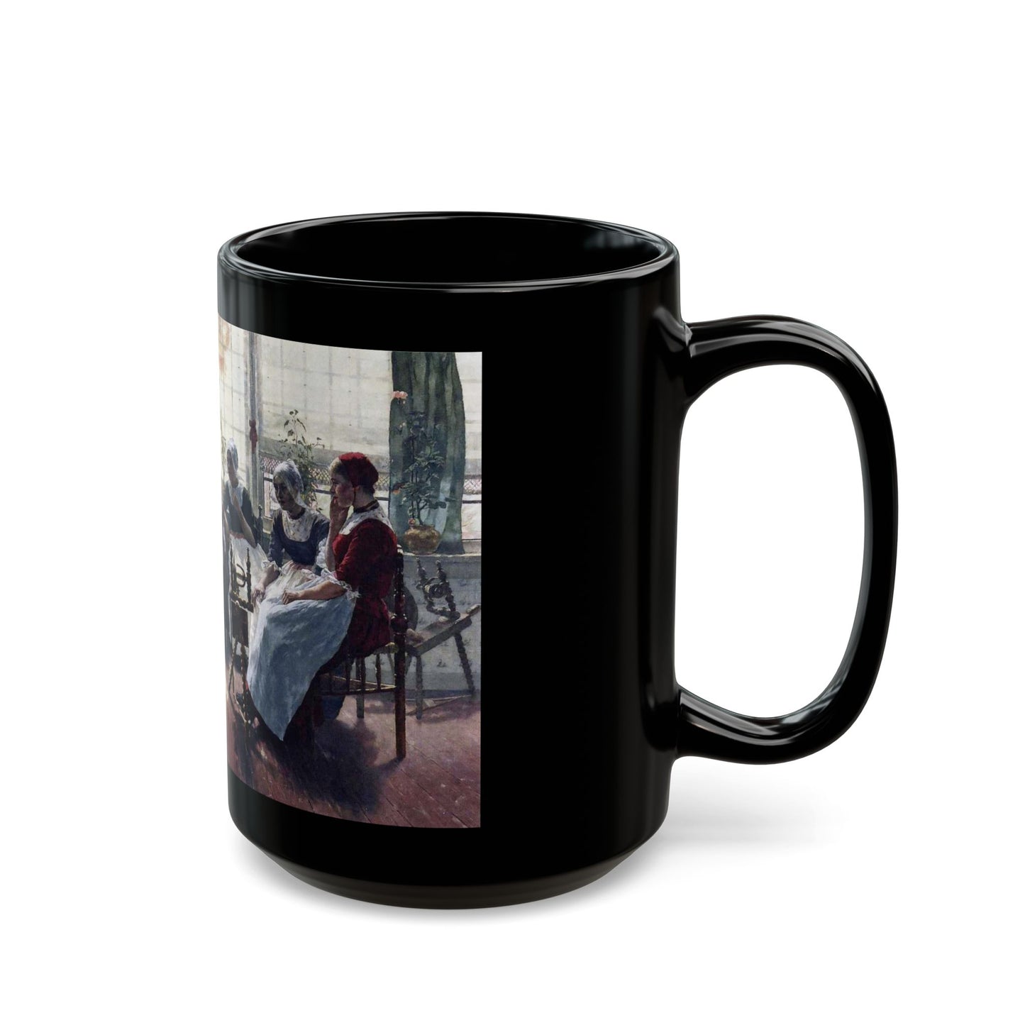 Walter MacEwen (1858-1943) The Ghost Story - Black Coffee Mug-Go Mug Yourself