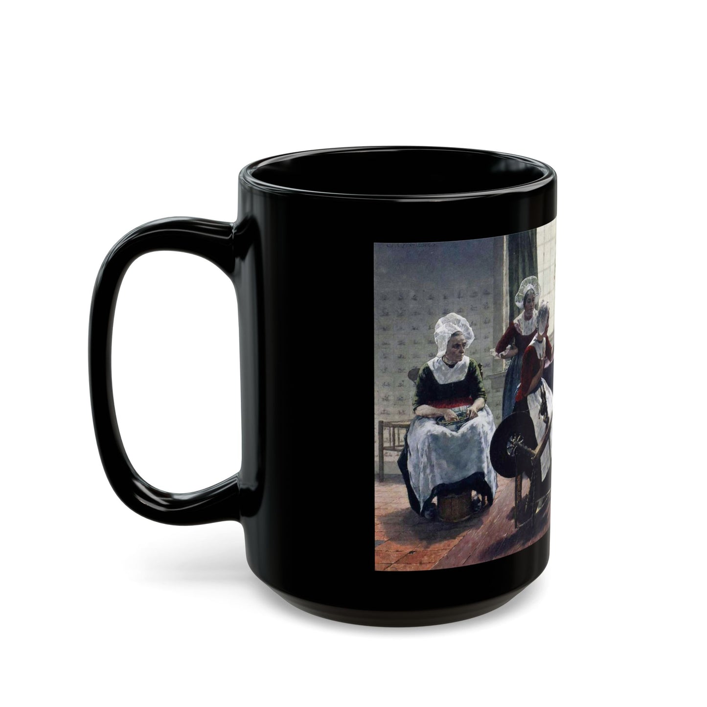 Walter MacEwen (1858-1943) The Ghost Story - Black Coffee Mug-Go Mug Yourself
