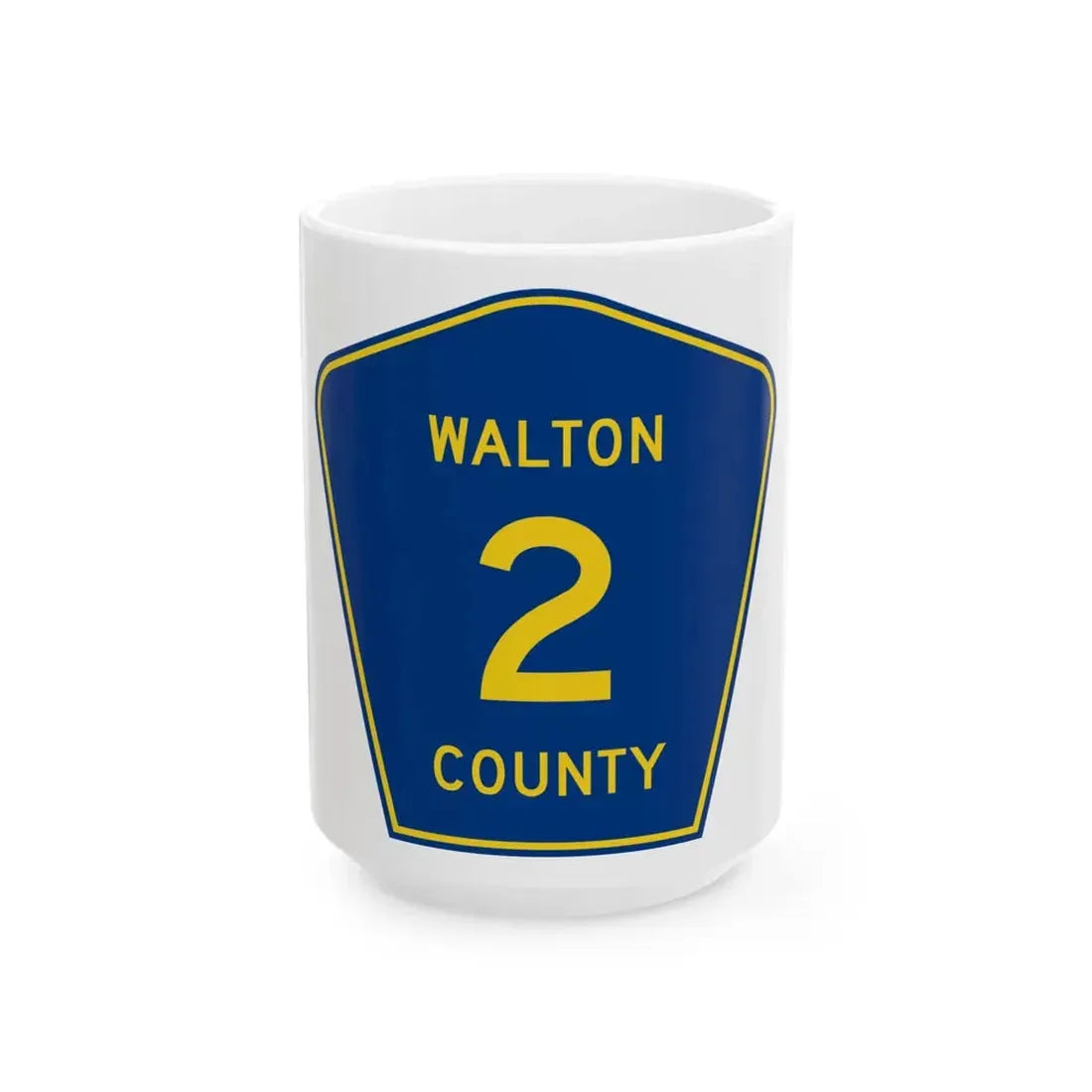 Walton County 2 (Florida) (Road Sign) White Coffee Mug 15oz - Go Mug Yourself