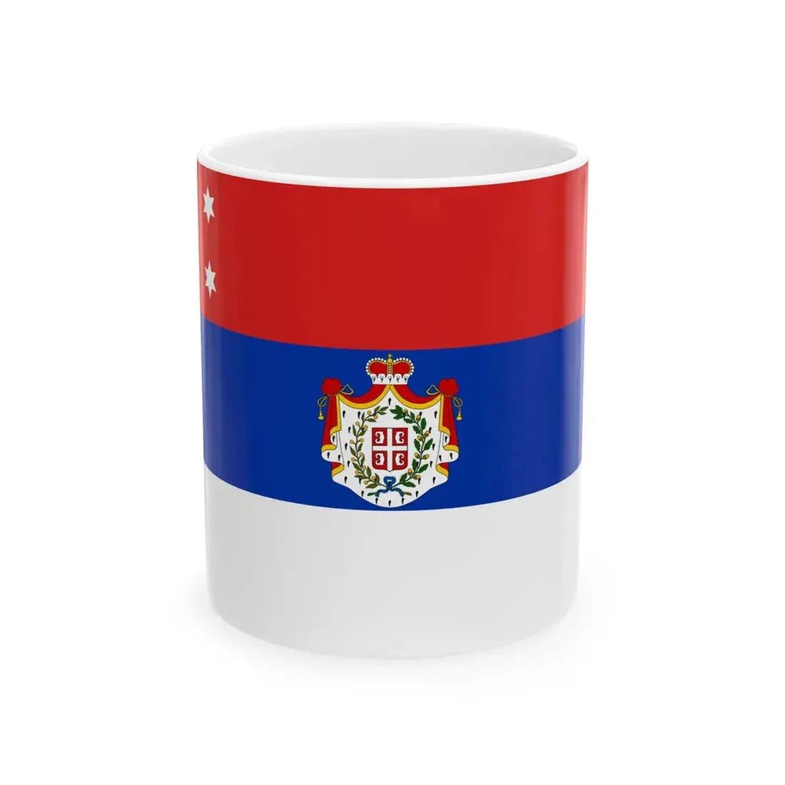 War Ensign of Serbia 1838 (Serbia) White Coffee Mug 11oz - Go Mug Yourself
