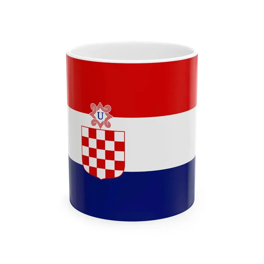 War flag of Croatia 1941-1945 (Croatia) White Coffee Mug 11oz - Go Mug Yourself