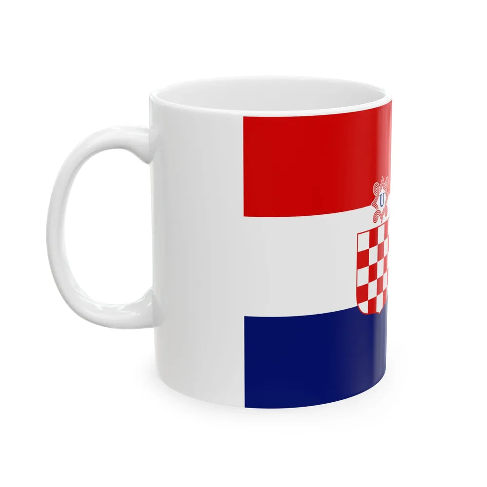 War flag of Croatia 1941-1945 (Croatia) White Coffee Mug - Go Mug Yourself
