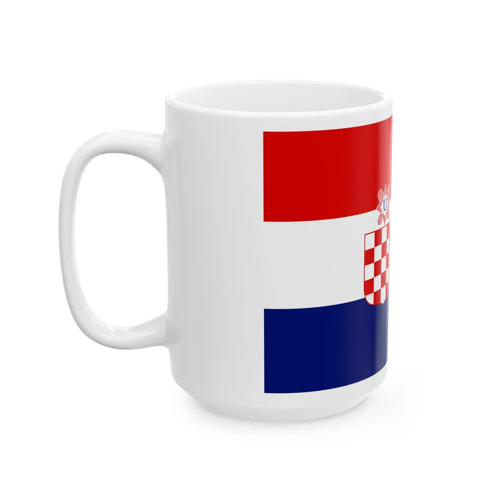 War flag of Croatia 1941-1945 (Croatia) White Coffee Mug - Go Mug Yourself