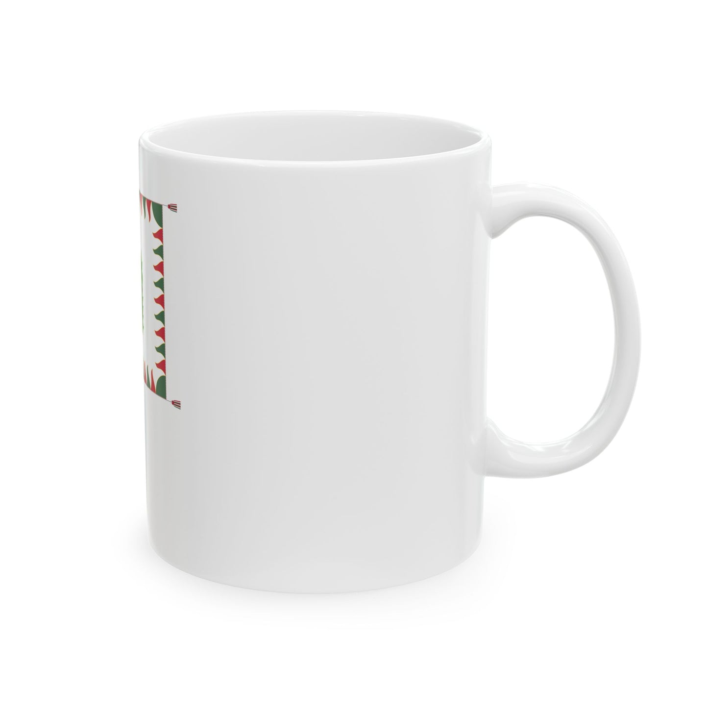 War Flag of Hungary with staff (Hungary) White Coffee Mug-Go Mug Yourself