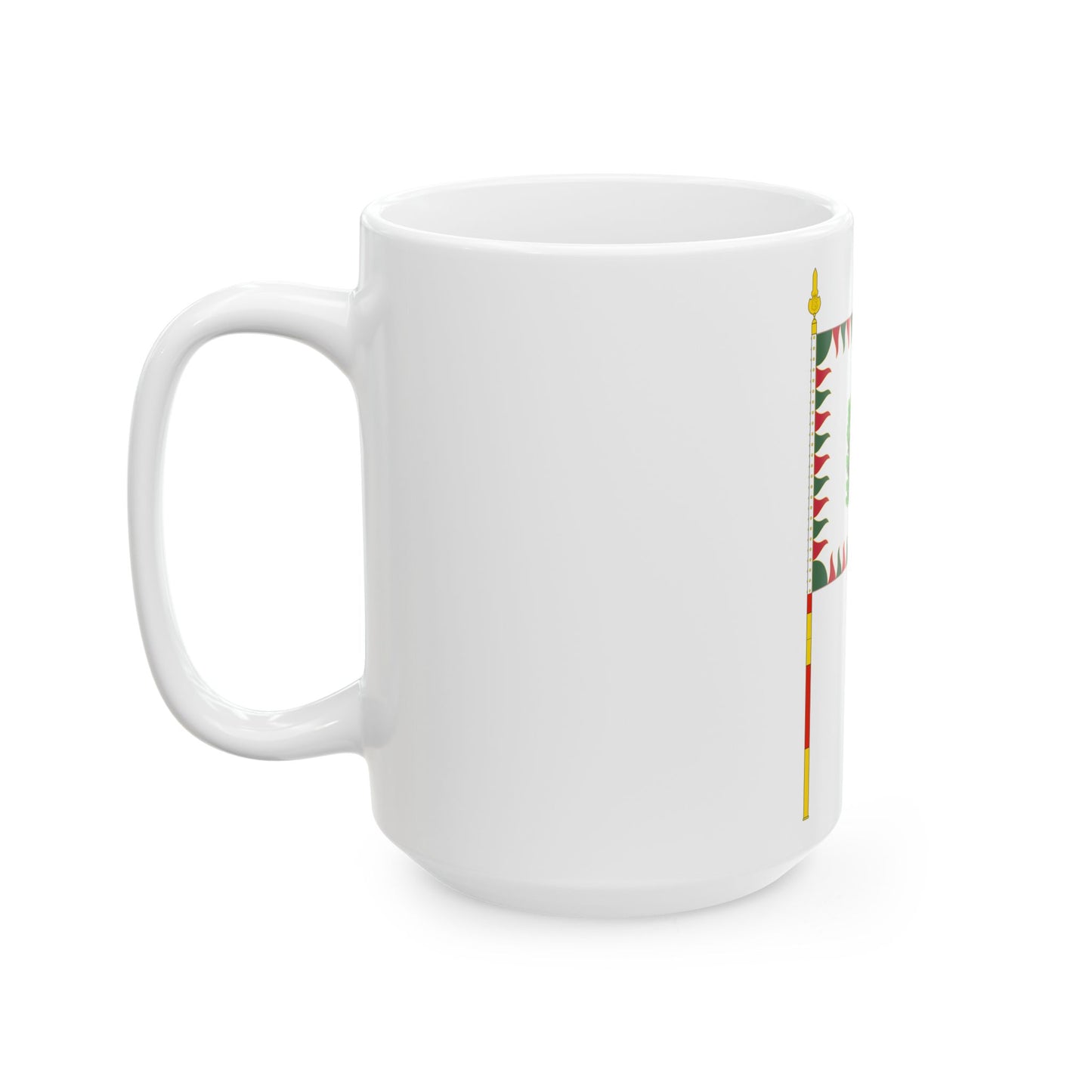War Flag of Hungary with staff (Hungary) White Coffee Mug-Go Mug Yourself