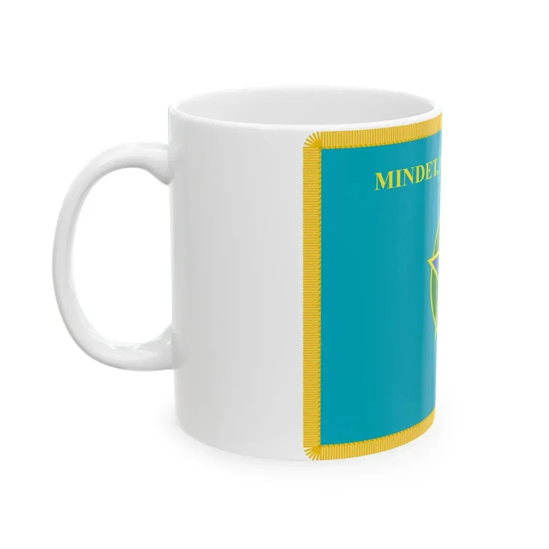 War flag of Kazakhstan Border Service reverse (Kazakhstan) White Coffee Mug - Go Mug Yourself