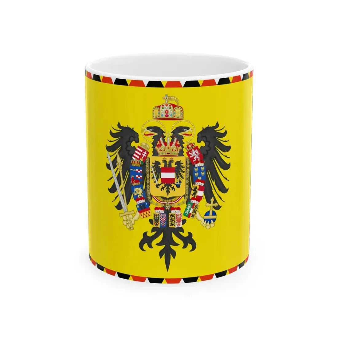 War flag of the Habsburg Empire variant (Austria) White Coffee Mug 11oz - Go Mug Yourself