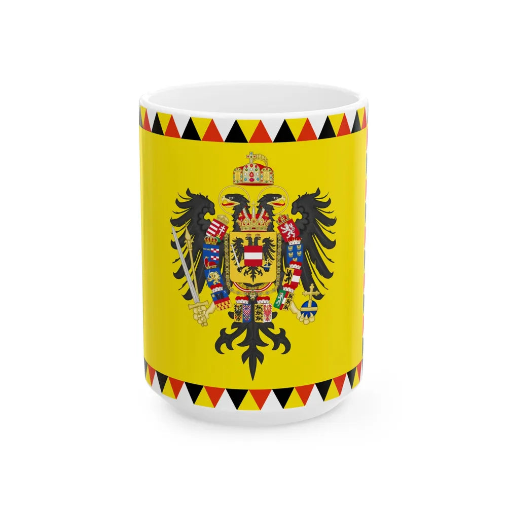 War flag of the Habsburg Empire variant (Austria) White Coffee Mug 15oz - Go Mug Yourself