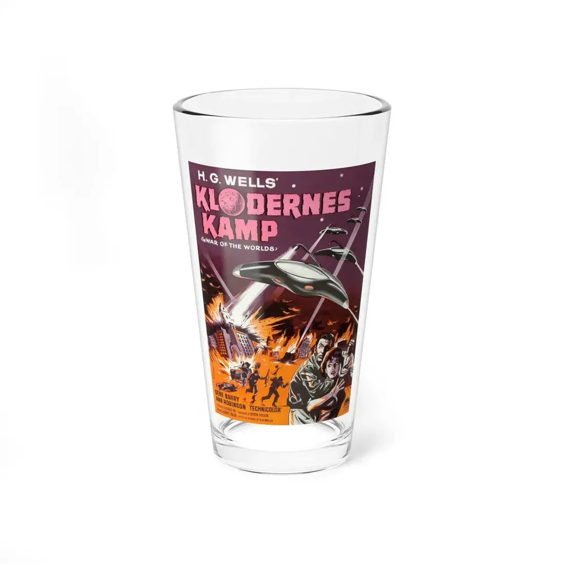 WAR OF THE WORLDS (DANISH) 1953 Movie Poster - Pint Glass 16oz 16oz - Go Mug Yourself