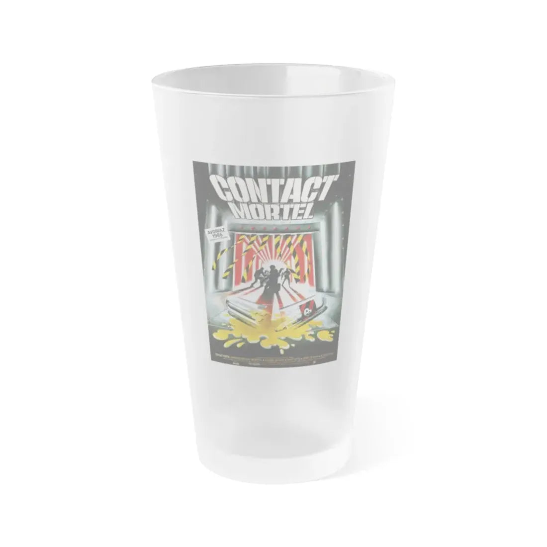 WARNING SIGN (FRENCH) 1985 Movie Poster - Frosted Pint Glass 16oz 16oz Frosted - Go Mug Yourself