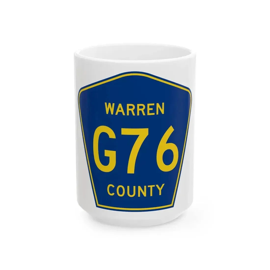 Warren County Route G76 IA (Iowa) (Road Sign) White Coffee Mug 15oz - Go Mug Yourself