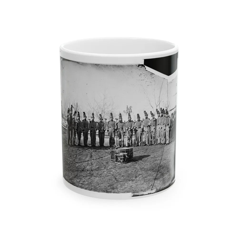 Washington, D.C. Band Of 9th Veteran Reserve Corps, In Shakoes And Frogged Jackets, At Washington Circle (U.S. Civil War) White Coffee Mug-11oz-Go Mug Yourself