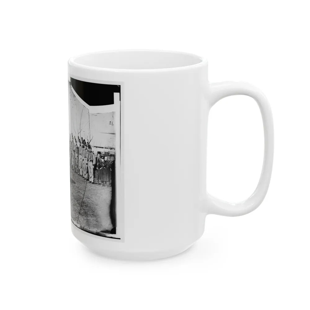 Washington, D.C. Band Of 9th Veteran Reserve Corps, In Shakoes And Frogged Jackets, At Washington Circle (U.S. Civil War) White Coffee Mug-Go Mug Yourself
