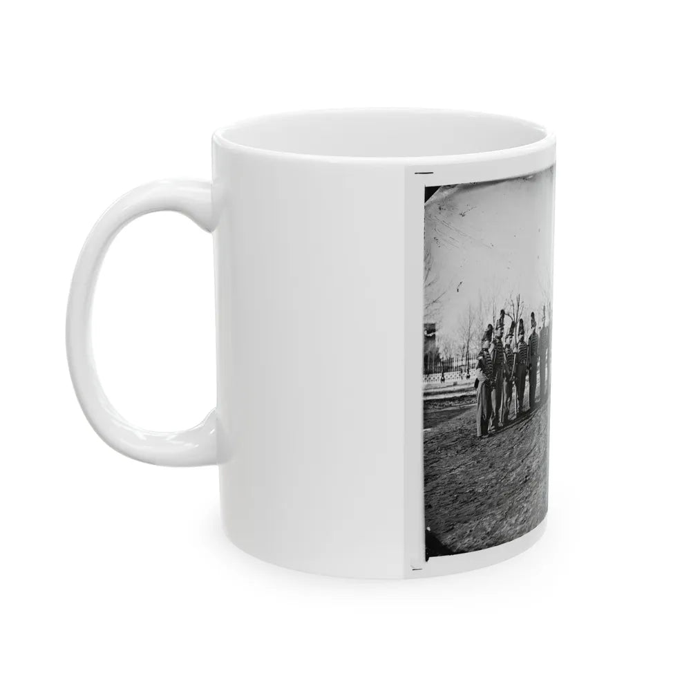Washington, D.C. Band Of 9th Veteran Reserve Corps, In Shakoes And Frogged Jackets, At Washington Circle (U.S. Civil War) White Coffee Mug-Go Mug Yourself