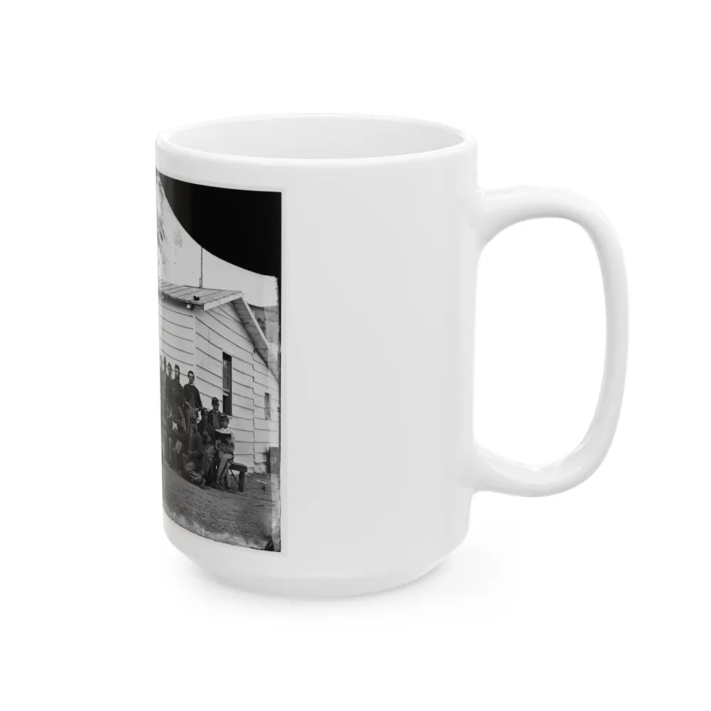 Washington, D.C. Drum Corps Of 10th Veteran Reserve Corps At Leisure (U.S. Civil War) White Coffee Mug-Go Mug Yourself
