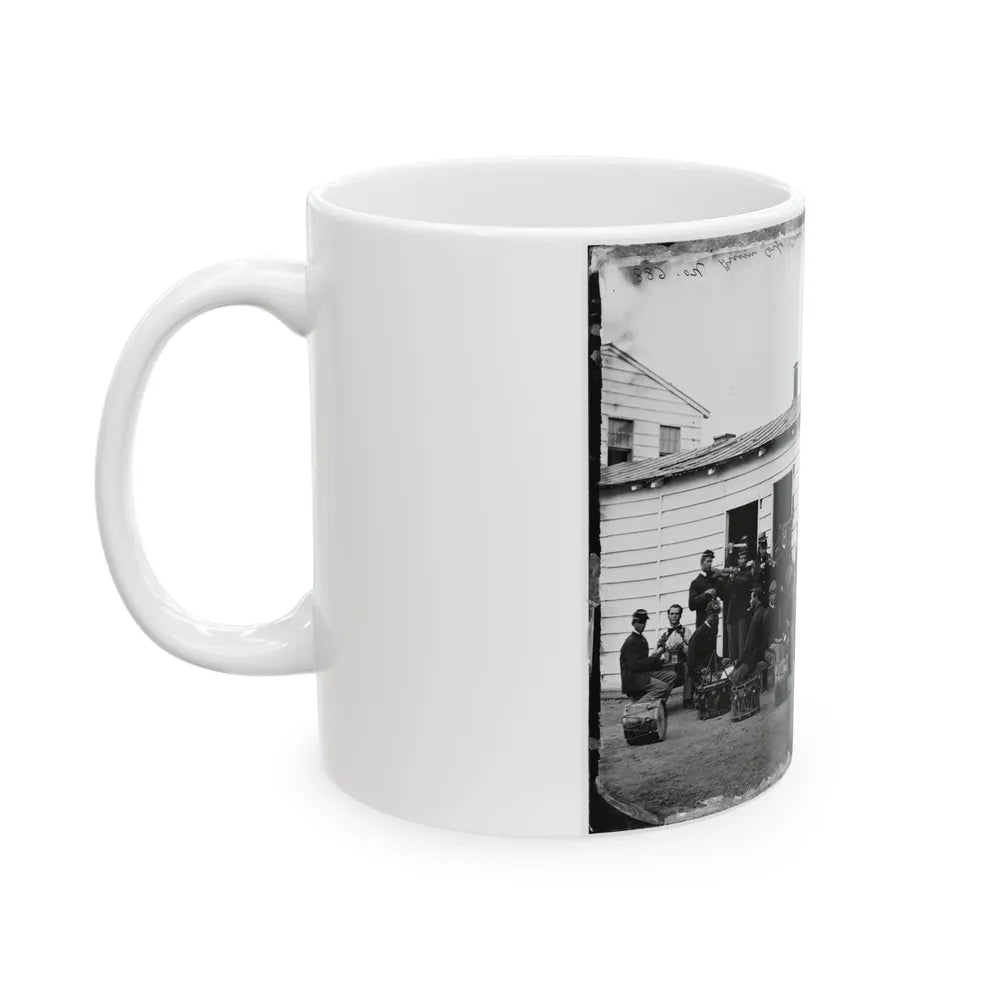 Washington, D.C. Drum Corps Of 10th Veteran Reserve Corps At Leisure (U.S. Civil War) White Coffee Mug-Go Mug Yourself