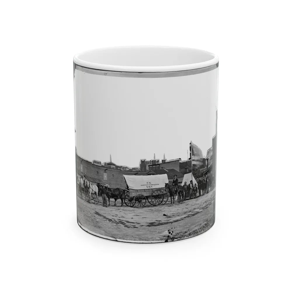 Washington, D.C. Field Relief Wagons And Workers Of U.S. Sanitary Commission (U.S. Civil War) White Coffee Mug-11oz-Go Mug Yourself