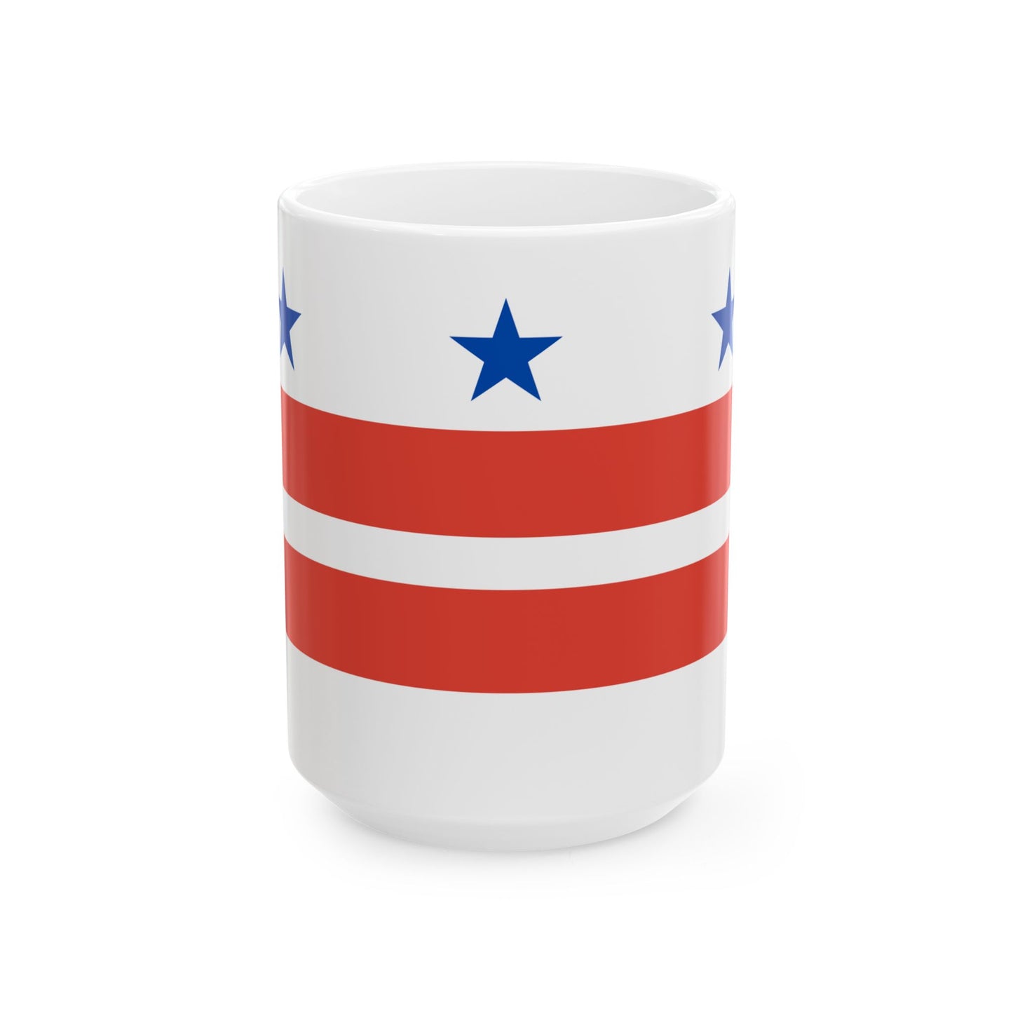 Washington D.C. Flag design Charles Dunn 1924 (United States) White Coffee Mug-15oz-Go Mug Yourself