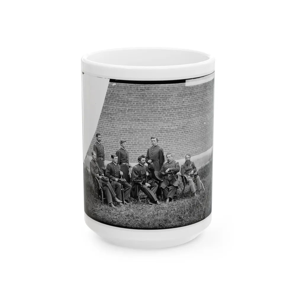 Washington, D.C. Gen. John F. Hartranft And Staff, Responsible For Securing The Conspirators At The Arsenal (U.S. Civil War) White Coffee Mug-15oz-Go Mug Yourself