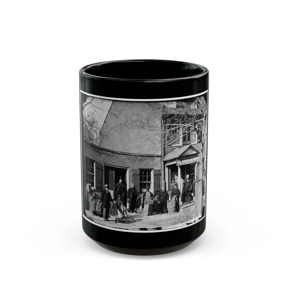 Washington, D.C. Group Before Office Of U.S. Christian Commission, 8th And H Sts. Nw (U.S. Civil War) Black Coffee Mug-Go Mug Yourself