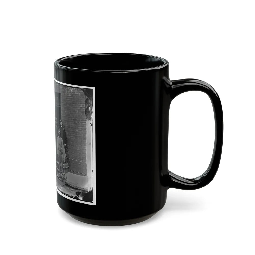 Washington, D.C. Officers At Door Of Seminary Hospital (Formerly Georgetown Female Seminary), 30th St. At N, Georgetown (U.S. Civil War) Black Coffee Mug-Go Mug Yourself