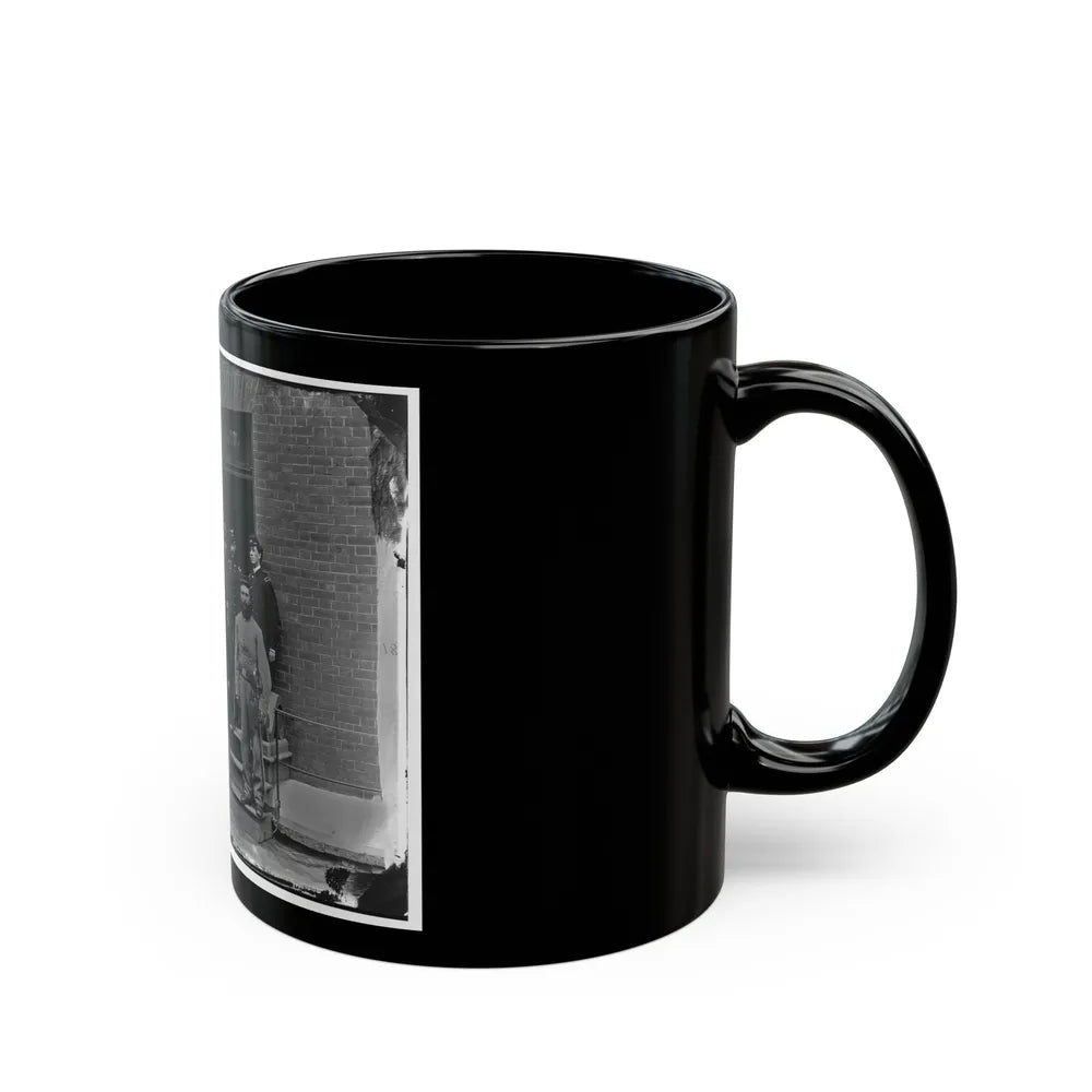 Washington, D.C. Officers At Door Of Seminary Hospital (Formerly Georgetown Female Seminary), 30th St. At N, Georgetown (U.S. Civil War) Black Coffee Mug-Go Mug Yourself