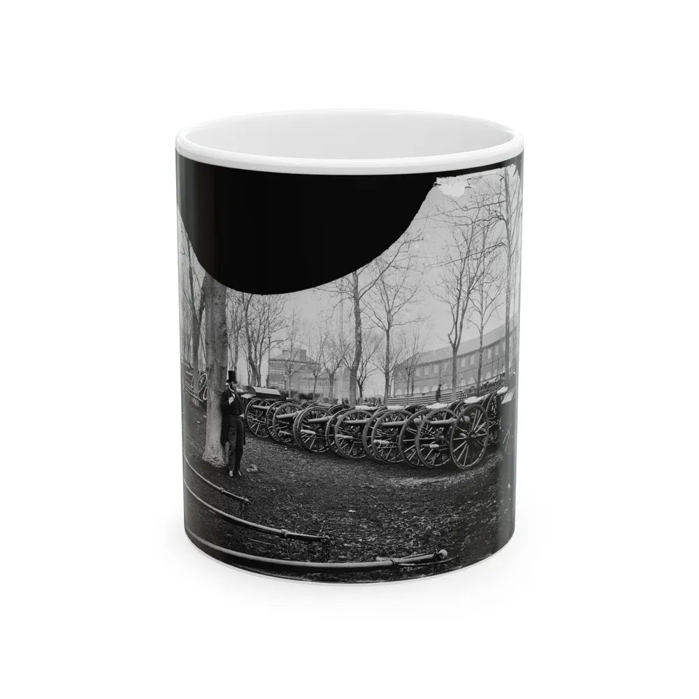 Washington, D.C. Park Of Wiard Guns At The Arsenal; Another View. H.L. Stuart Against Tree (U.S. Civil War) White Coffee Mug-11oz-Go Mug Yourself