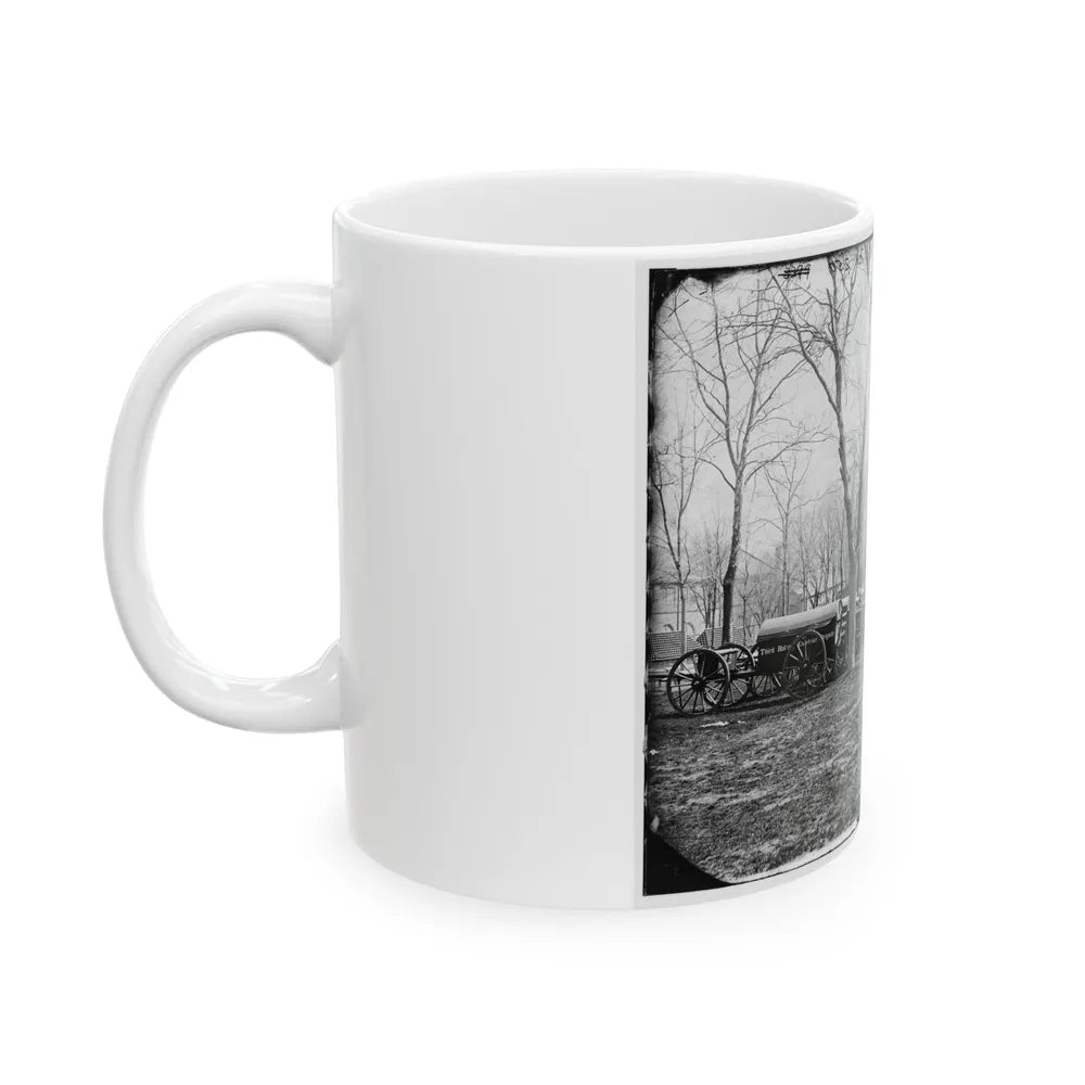 Washington, D.C. Park Of Wiard Guns At The Arsenal; H.L. Stuart, Nathaniel P. Willis, And Gen. Daniel E. Sickles At Right (U.S. Civil War) White Coffee Mug-Go Mug Yourself