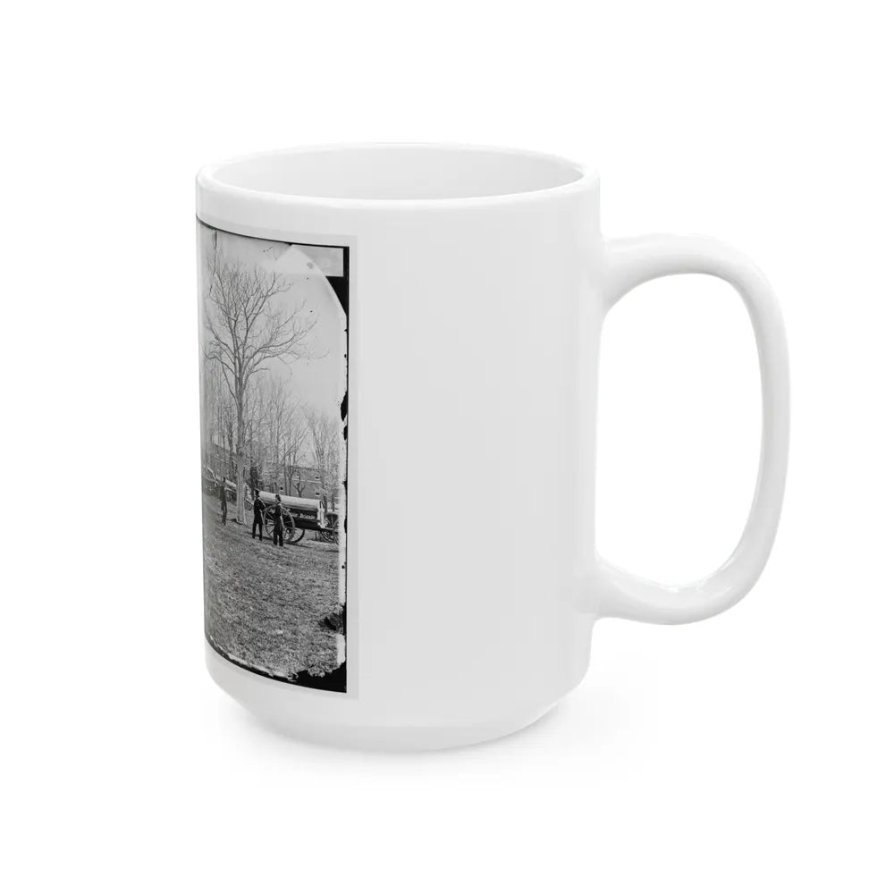 Washington, D.C. Park Of Wiard Guns At The Arsenal; H.L. Stuart, Nathaniel P. Willis, And Gen. Daniel E. Sickles At Right (U.S. Civil War) White Coffee Mug-Go Mug Yourself
