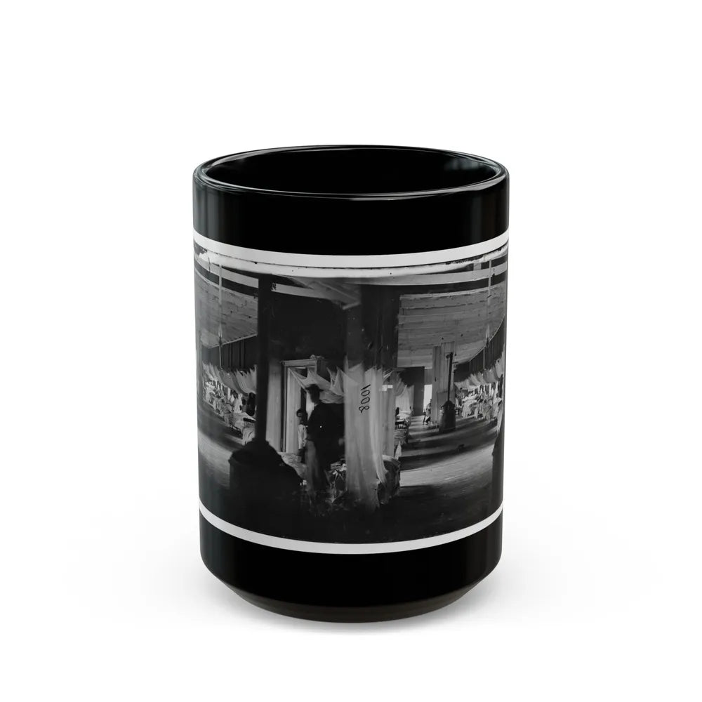 Washington, D.C. Patients In Ward Of Harewood Hospital; Mosquito Nets Over Beds (U.S. Civil War) Black Coffee Mug-15oz-Go Mug Yourself