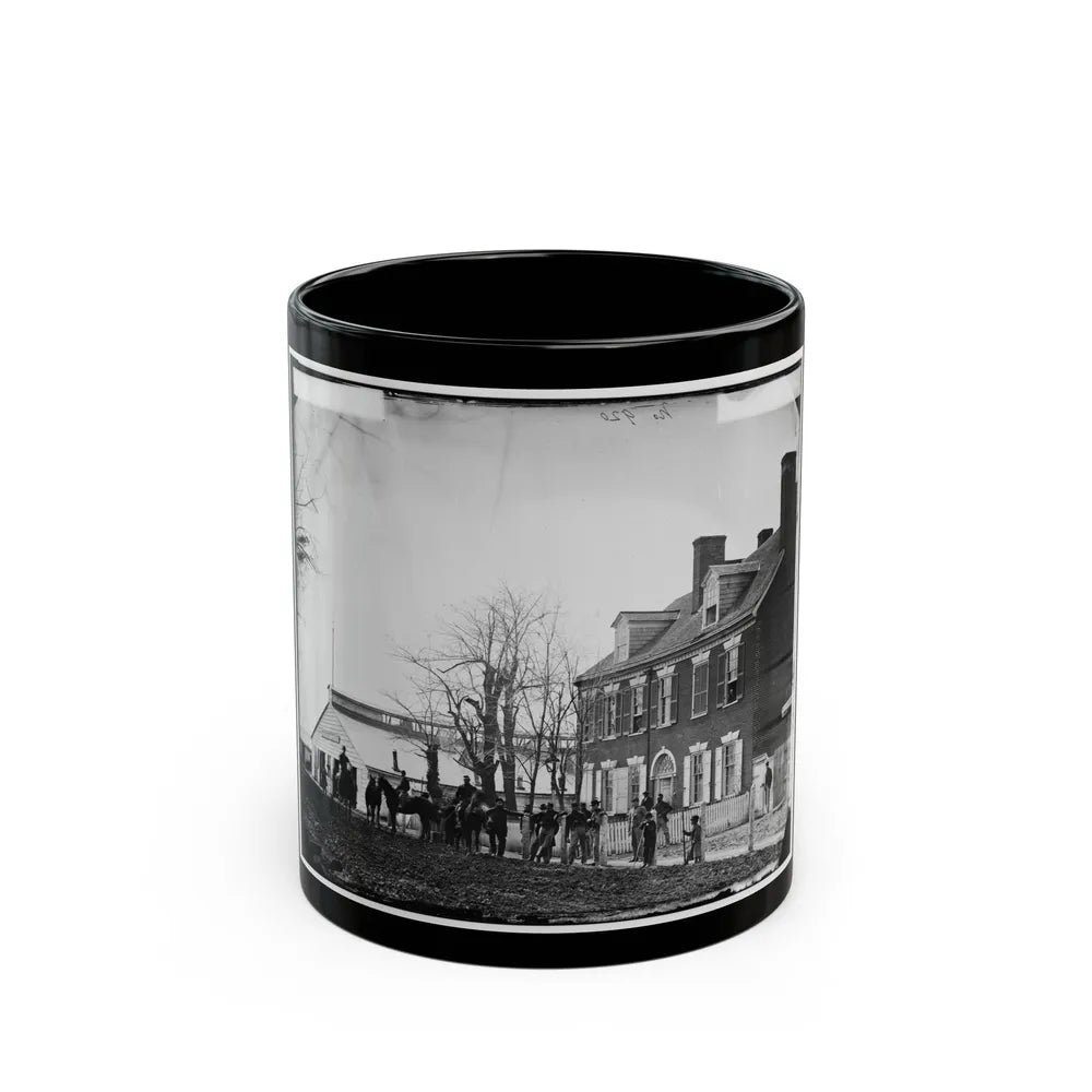 Washington, D.C. Quarters Of Gen. Alfred Pleasonton, And Government Horse Shoeing Shop At Left; 21st St. Near F Nw (U.S. Civil War) Black Coffee Mug-11oz-Go Mug Yourself