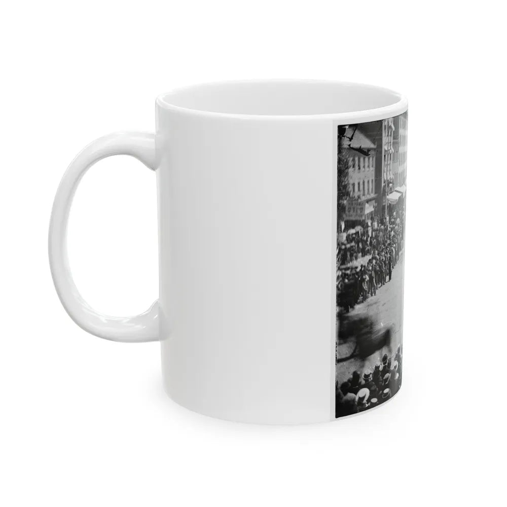 Washington, D.C. Units Of 20th Army Corps, Army Of Georgia, Passing On Pennsylvania Avenue Near The Treasury (U.S. Civil War) White Coffee Mug-Go Mug Yourself