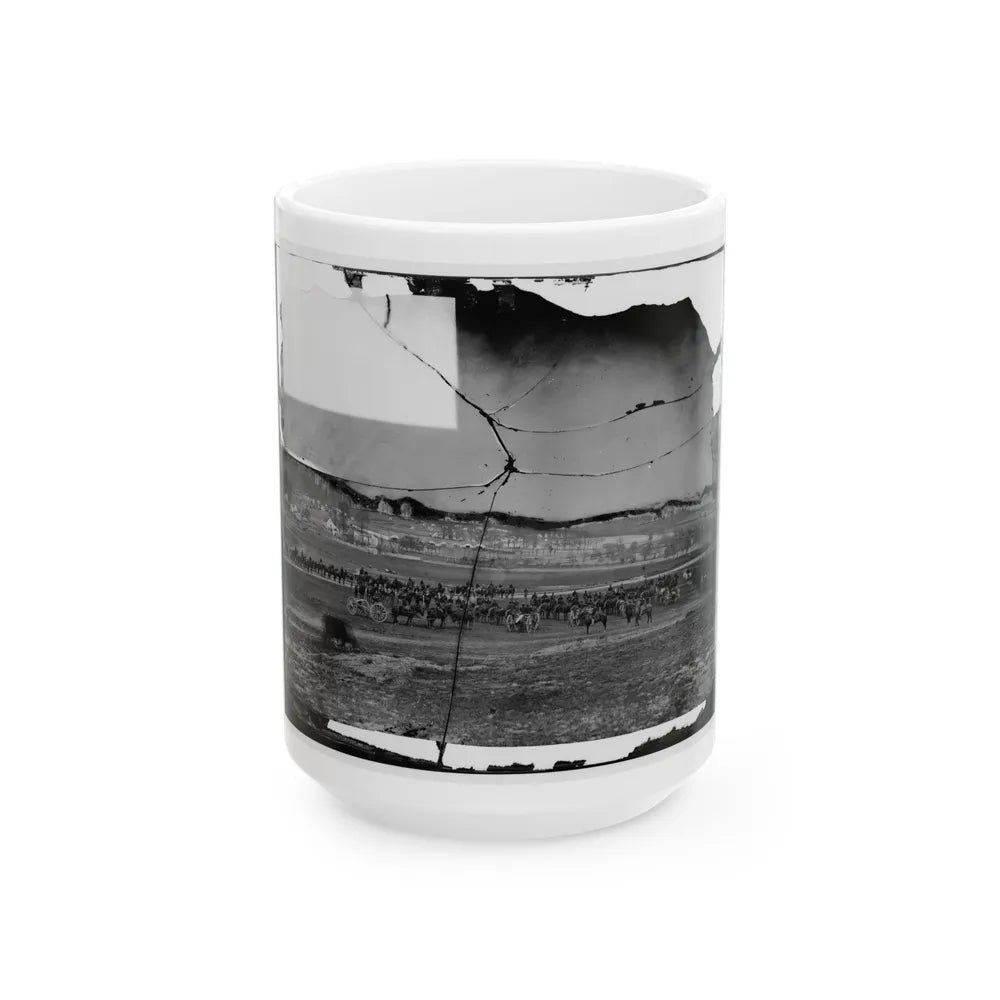 Washington, D.C., Vicinity. 17th New York Battery, With Horses Harnessed To Guns (U.S. Civil War) White Coffee Mug-15oz-Go Mug Yourself