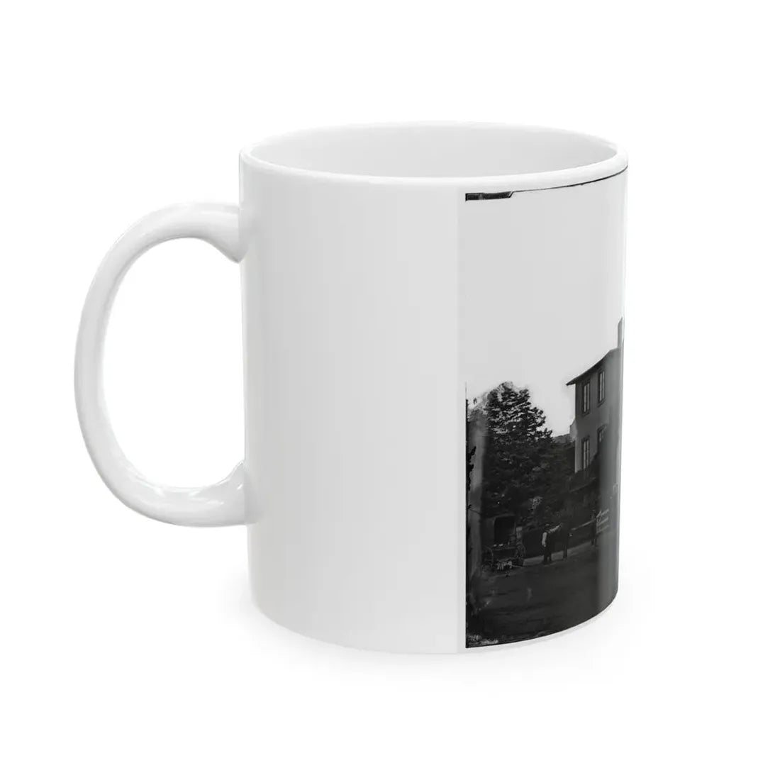 Washington, District Of Columbia. Eight Soldiers In Formation In Front Of Temporary Buildings (U.S. Civil War) White Coffee Mug - Go Mug Yourself