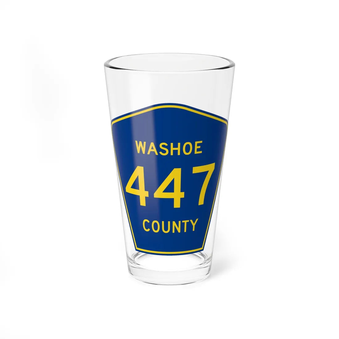 Washoe County Route 447 NV (Nevada) (Road Sign) Pint Glss 16oz 16oz - Go Mug Yourself