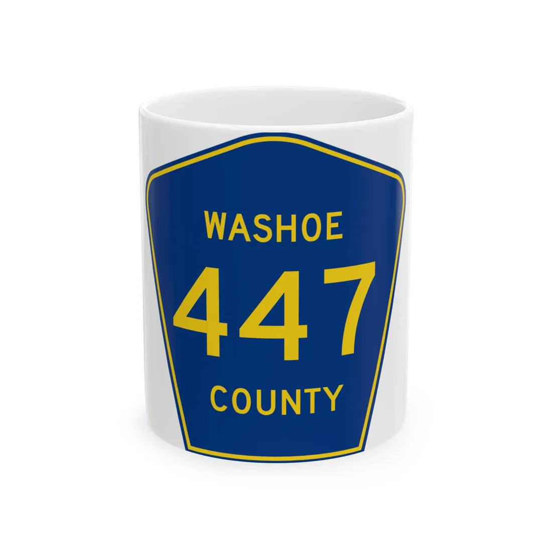 Washoe County Route 447 NV (Nevada) (Road Sign) White Coffee Mug 11oz - Go Mug Yourself