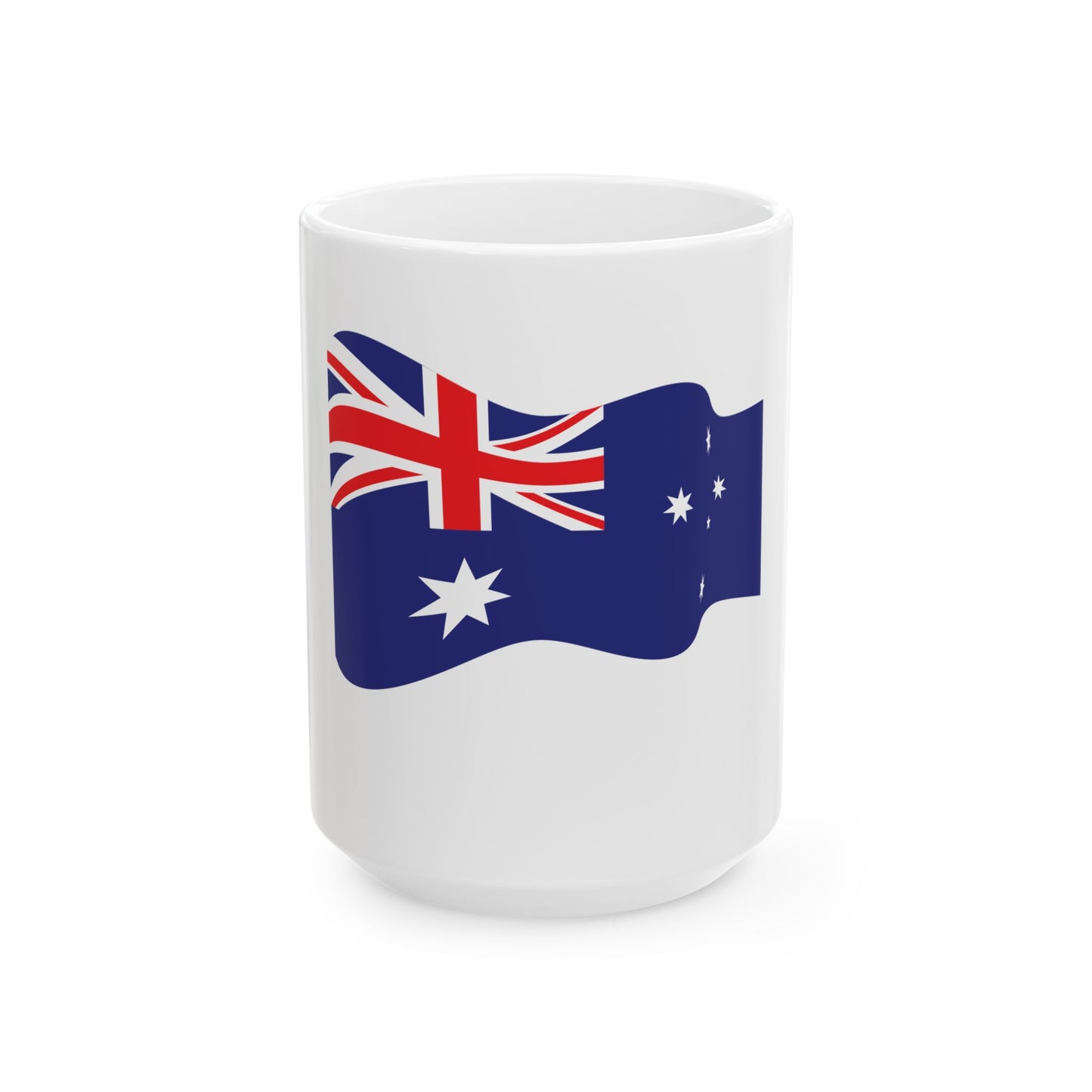 Waving flag of Australia (Australia) White Coffee Mug-15oz-Go Mug Yourself