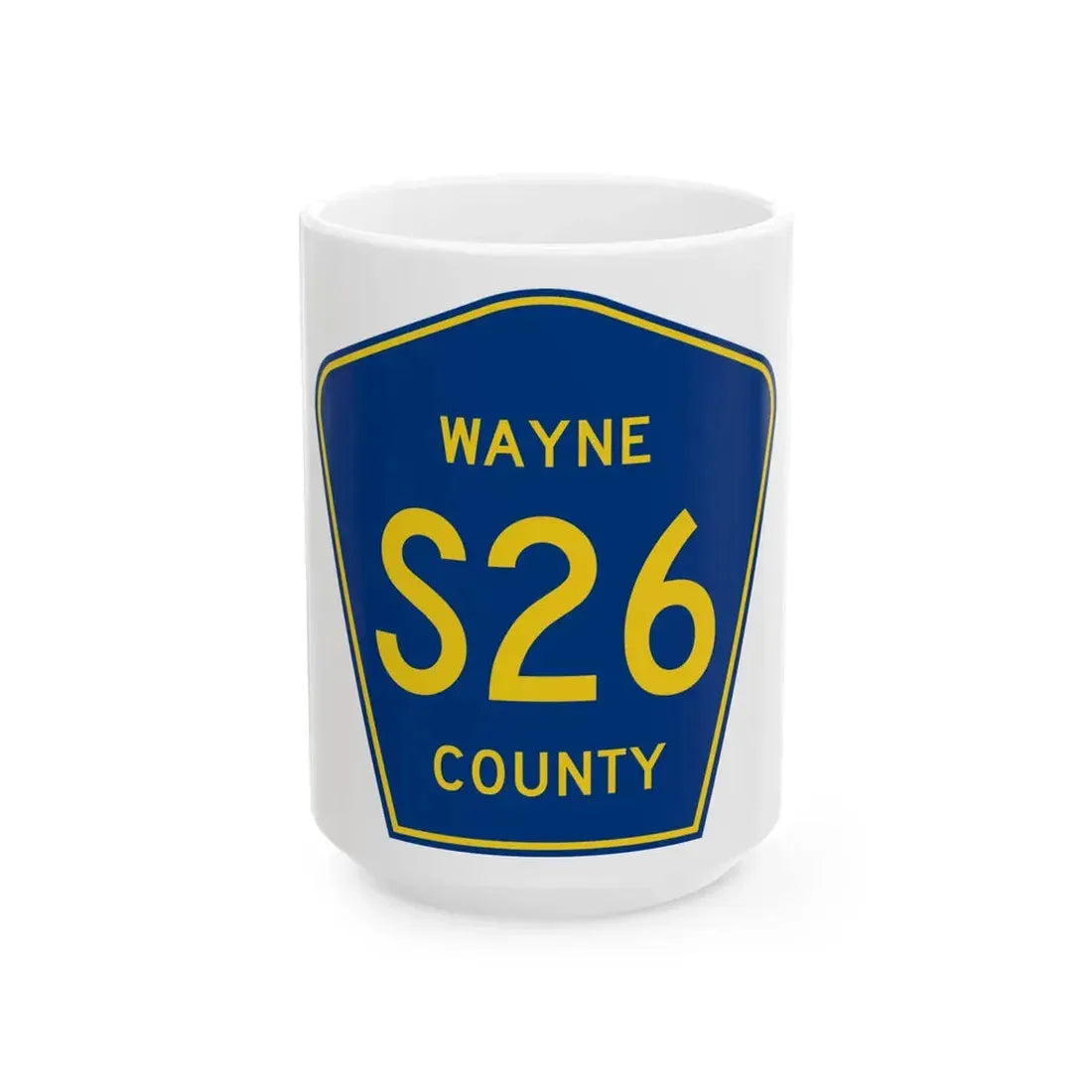 Wayne County Route S26 IA (Iowa) (Road Sign) White Coffee Mug 15oz - Go Mug Yourself