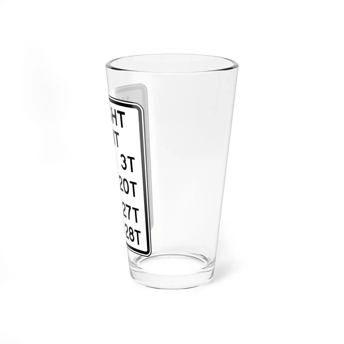 WEIGHT LIMIT me 3 om 2071 emmy 21 Ee 2ST Delaware R12-5-DE (Delaware) (Road Sign) Pint Glass 16oz - Go Mug Yourself