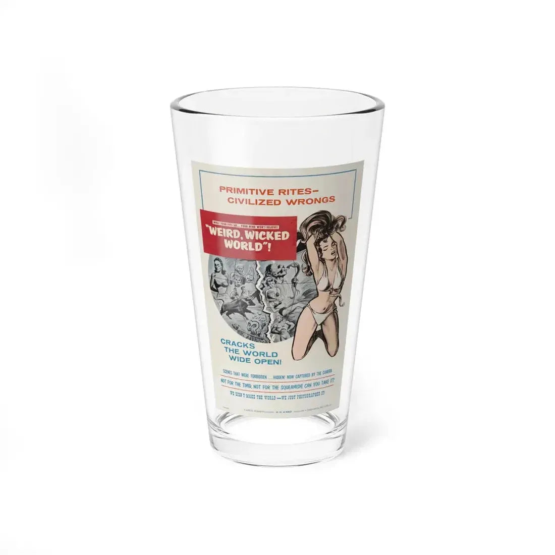 WEIRD, WICKED WORLD! 1964 Movie Poster - Pint Glass 16oz 16oz - Go Mug Yourself