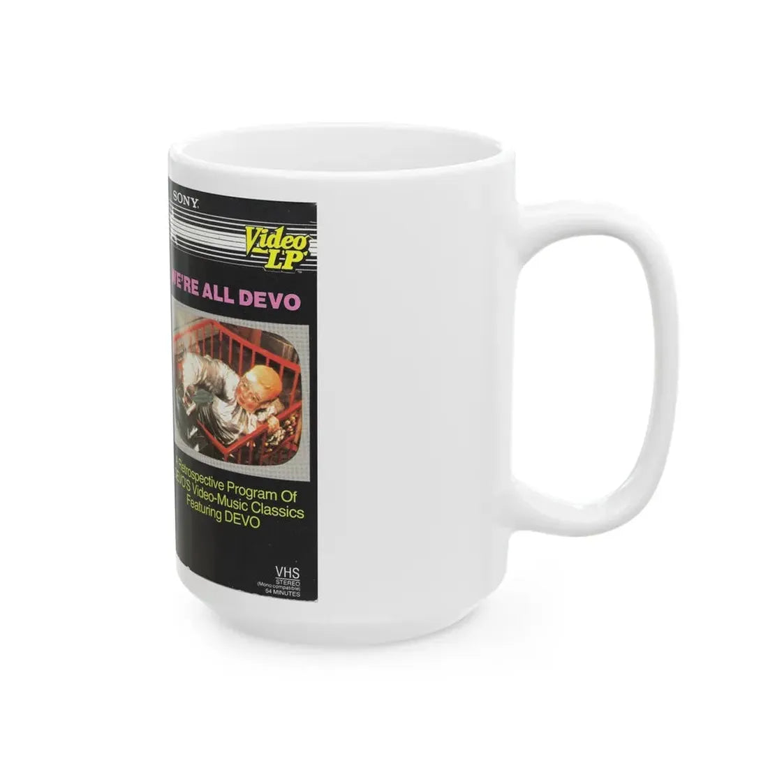 WERE ALL DEVO (VHS COVER) - White Coffee Mug - Go Mug Yourself