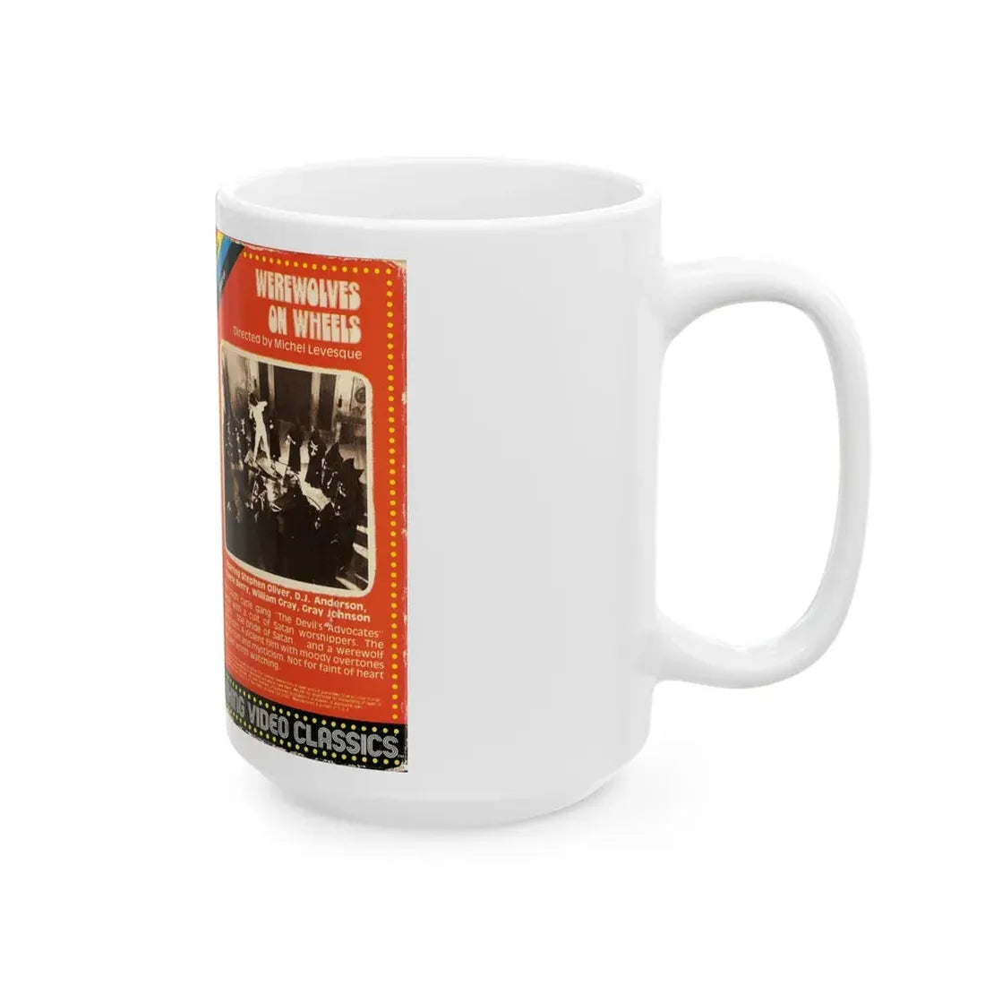 WEREWOLVES ON WHEELS (VHS COVER) - White Coffee Mug - Go Mug Yourself