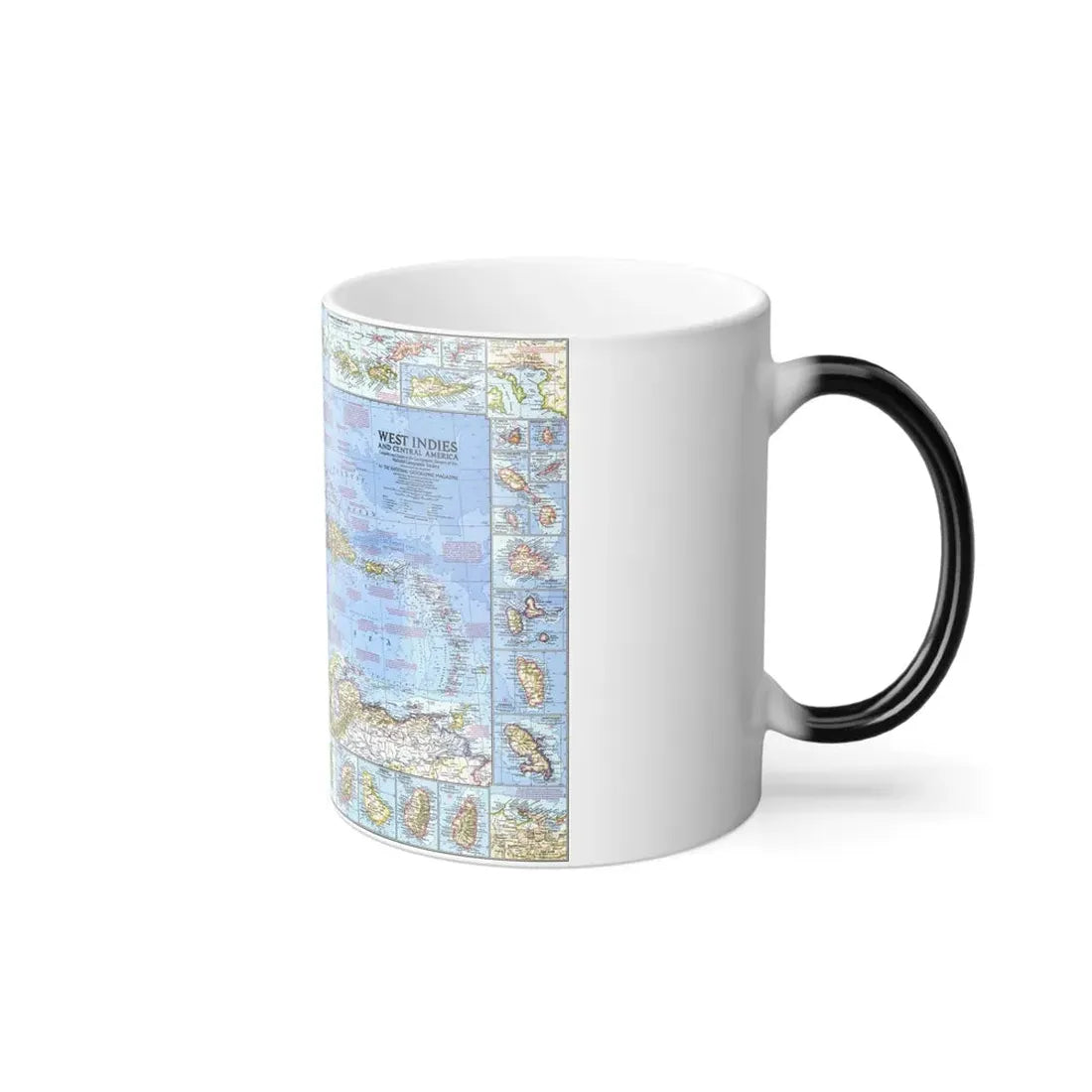 West Indies & Central America (1970) (Map) Color Changing Mug 11oz - Go Mug Yourself